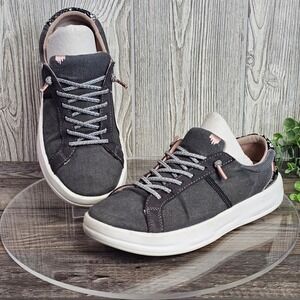 Hey Dude Karina Jet Black Women's 7 Sneakers Snake Print‎ Heel Lightweight
